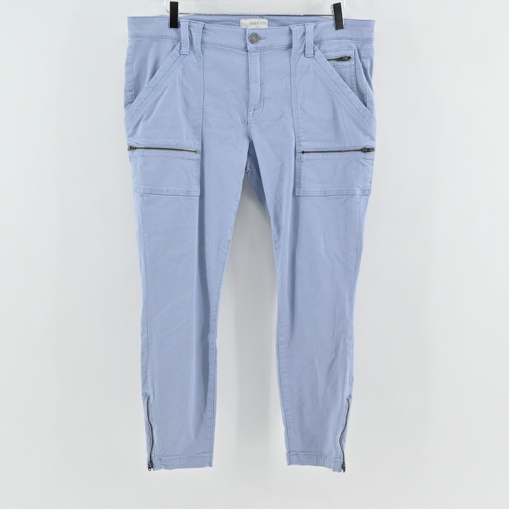 Joie Womens Park Skinny Pants Size 34 Blue Zip Pocket Utility Cargo Stretch Chic - Picture 1 of 12
